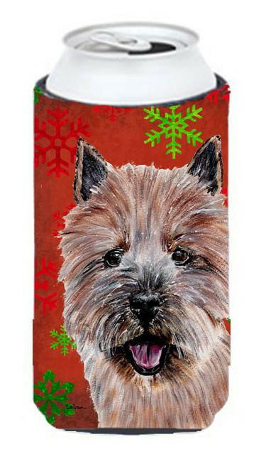 Norwich Terrier Red Snowflakes Holiday Tall Boy Beverage Insulator Hugger SC9758TBC by Caroline&#39;s Treasures
