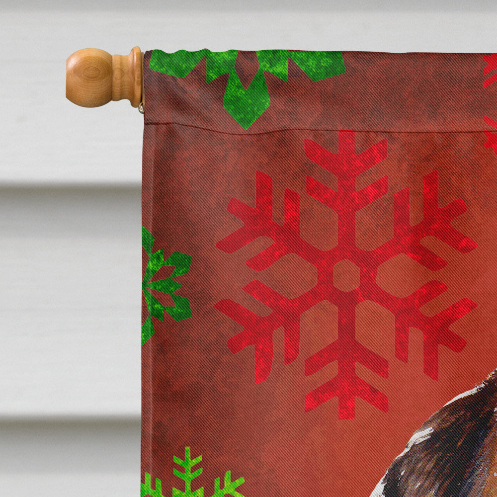 Norfolk Terrier Puppy Red Snowflakes Holiday Flag Canvas House Size SC9759CHF  the-store.com.