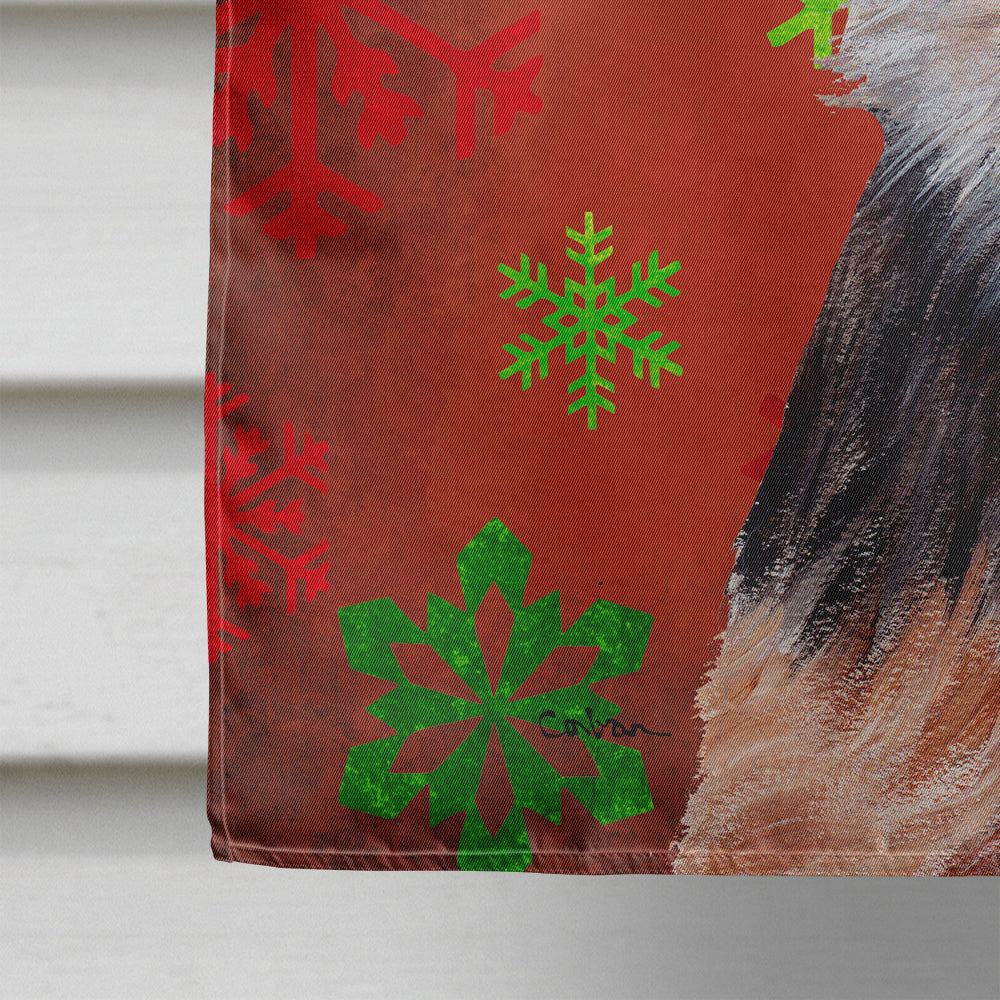 Norfolk Terrier Puppy Red Snowflakes Holiday Flag Canvas House Size SC9759CHF