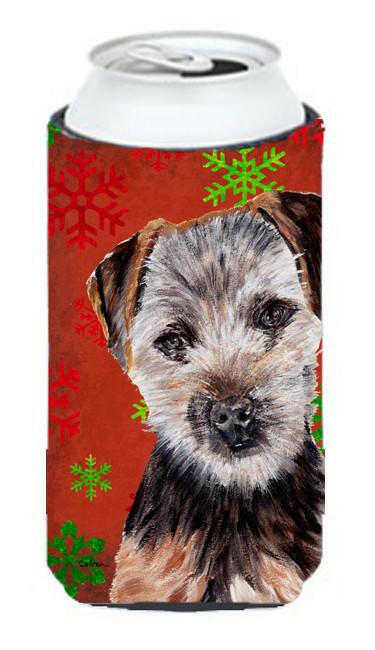 Norfolk Terrier Puppy Red Snowflakes Holiday Tall Boy Beverage Insulator Hugger SC9759TBC by Caroline&#39;s Treasures