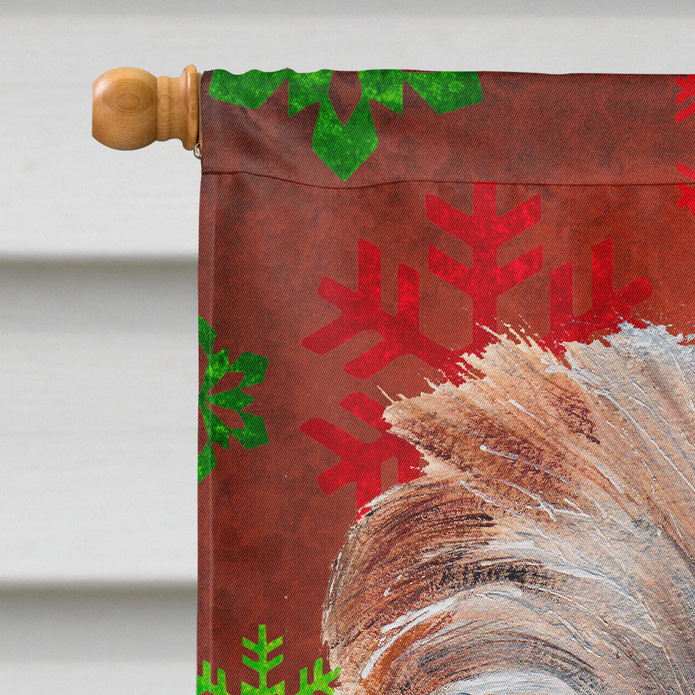 Norfolk Terrier Red Snowflakes Holiday Flag Canvas House Size SC9760CHF  the-store.com.
