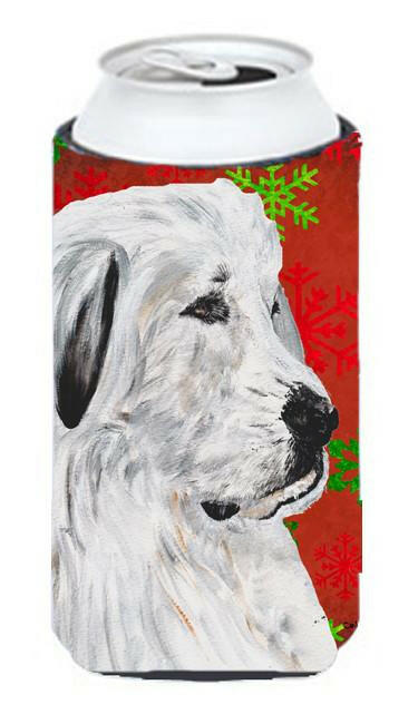 Great Pyrenees Red Snowflakes Holiday Tall Boy Beverage Insulator Hugger SC9762TBC by Caroline&#39;s Treasures