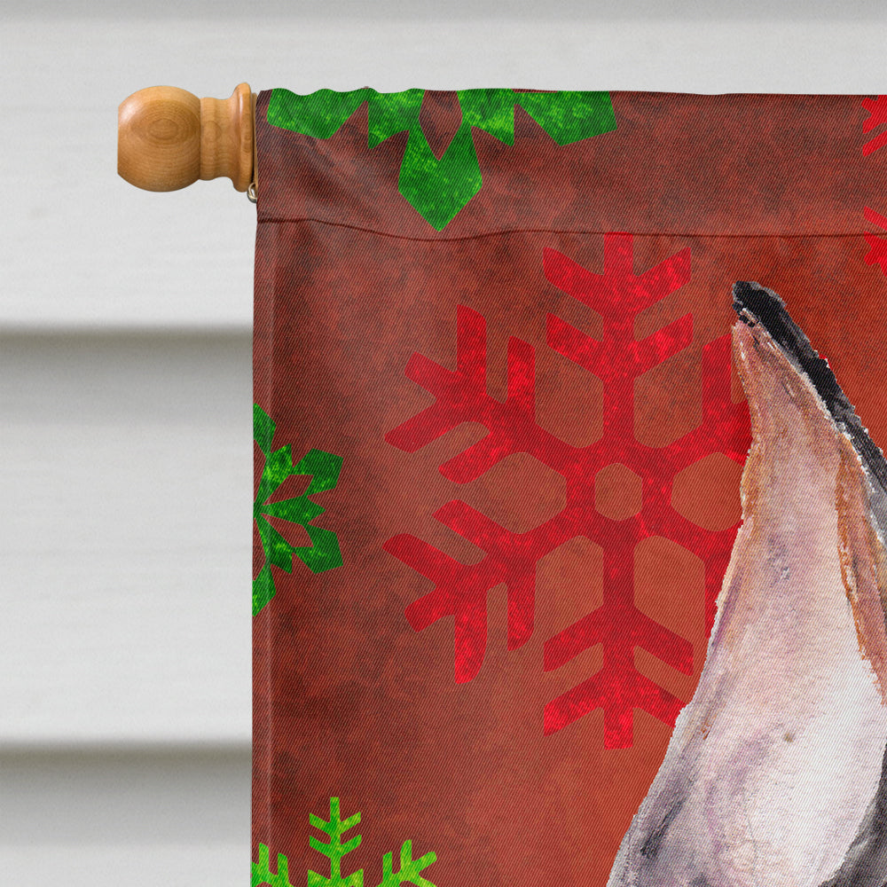 German Pinscher Red Snowflakes Holiday Flag Canvas House Size SC9764CHF