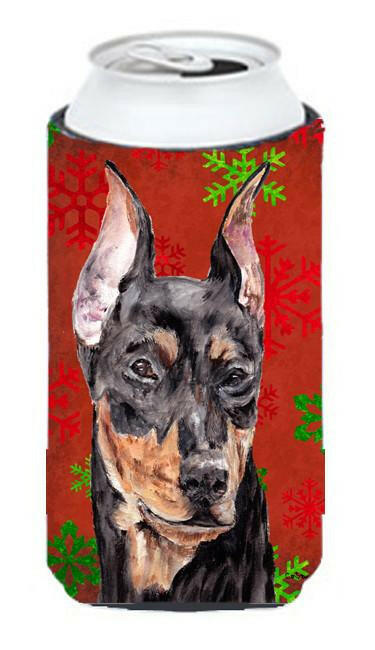 German Pinscher Red Snowflakes Holiday Tall Boy Beverage Insulator Hugger SC9764TBC by Caroline&#39;s Treasures