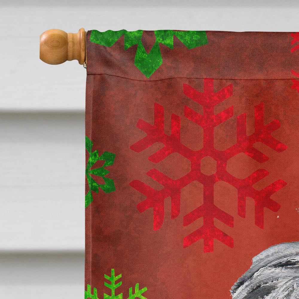 Scottish Deerhound Red Snowflakes Holiday Flag Canvas House Size SC9765CHF