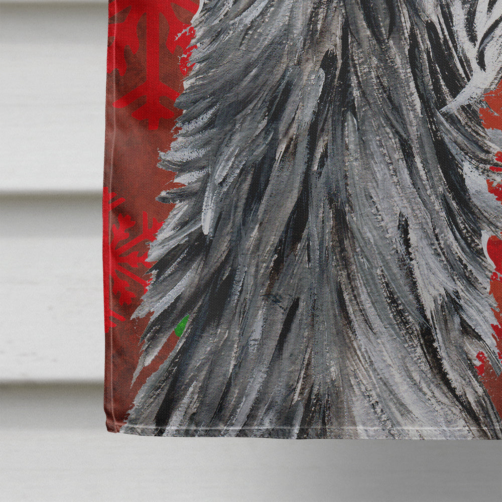 Scottish Deerhound Red Snowflakes Holiday Flag Canvas House Size SC9765CHF