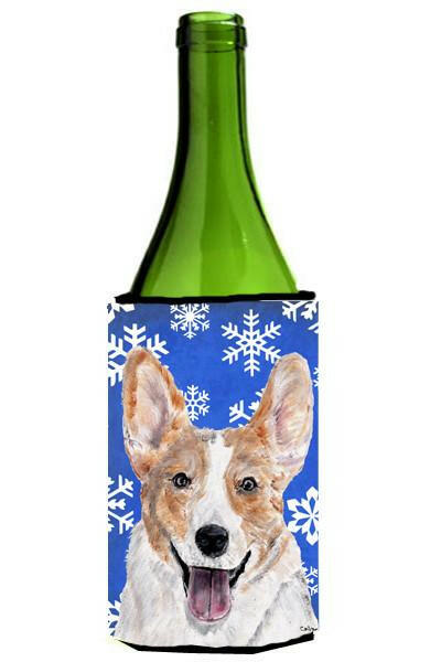 Cardigan Corgi Winter Snowflakes Wine Bottle Beverage Insulator Hugger SC9768LITERK by Caroline&#39;s Treasures