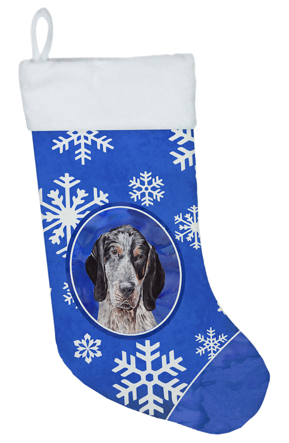 Blue Tick Coonhound Winter Snowflakes Christmas Stocking SC9769-CS  the-store.com.