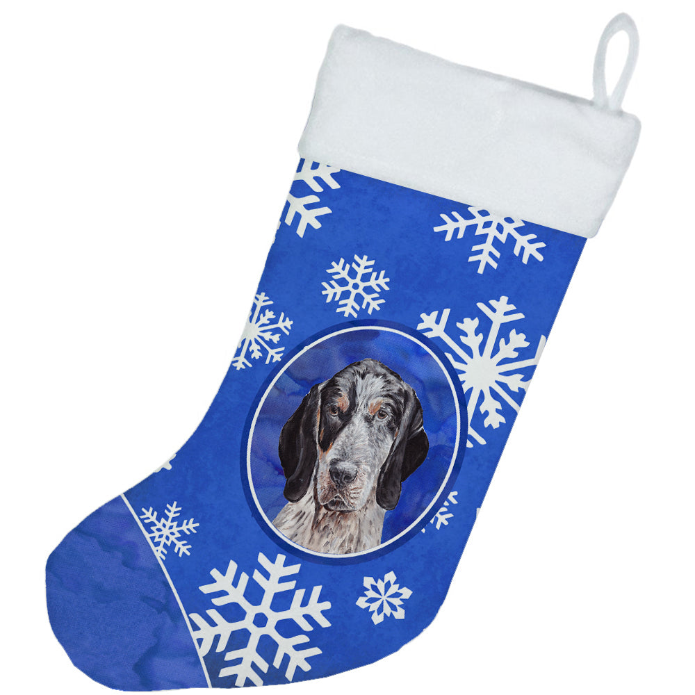 Blue Tick Coonhound Winter Snowflakes Christmas Stocking SC9769-CS  the-store.com.