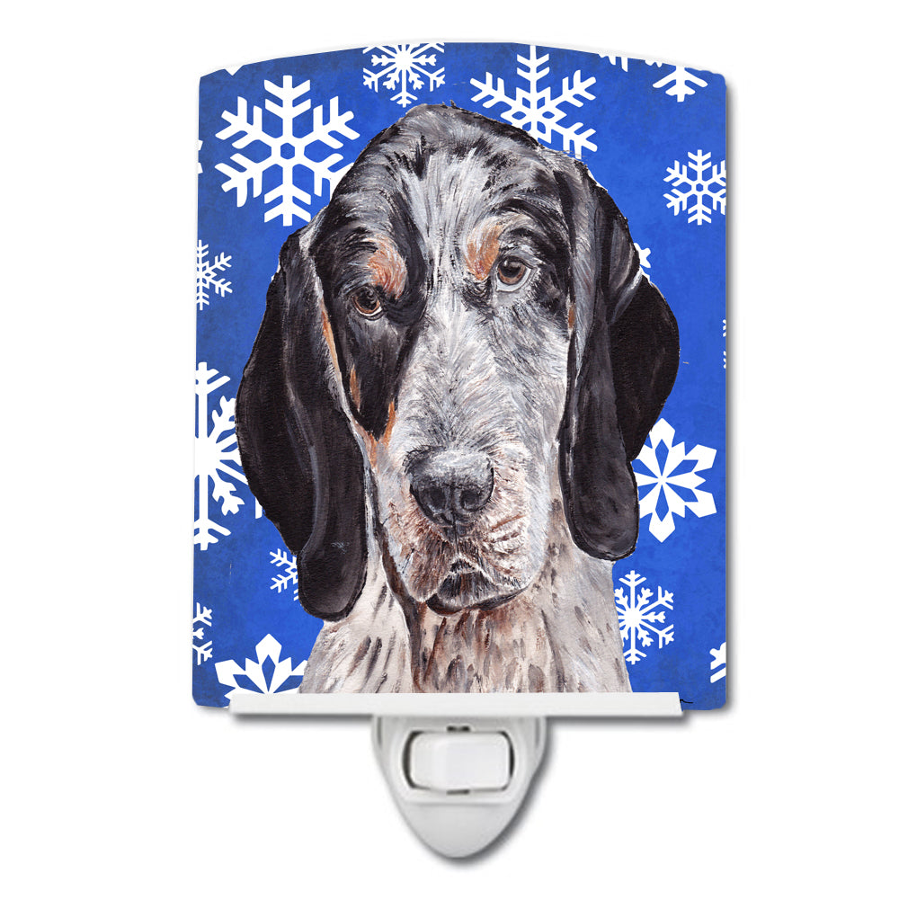 Blue Tick Coonhound Winter Snowflakes Ceramic Night Light SC9769CNL - the-store.com