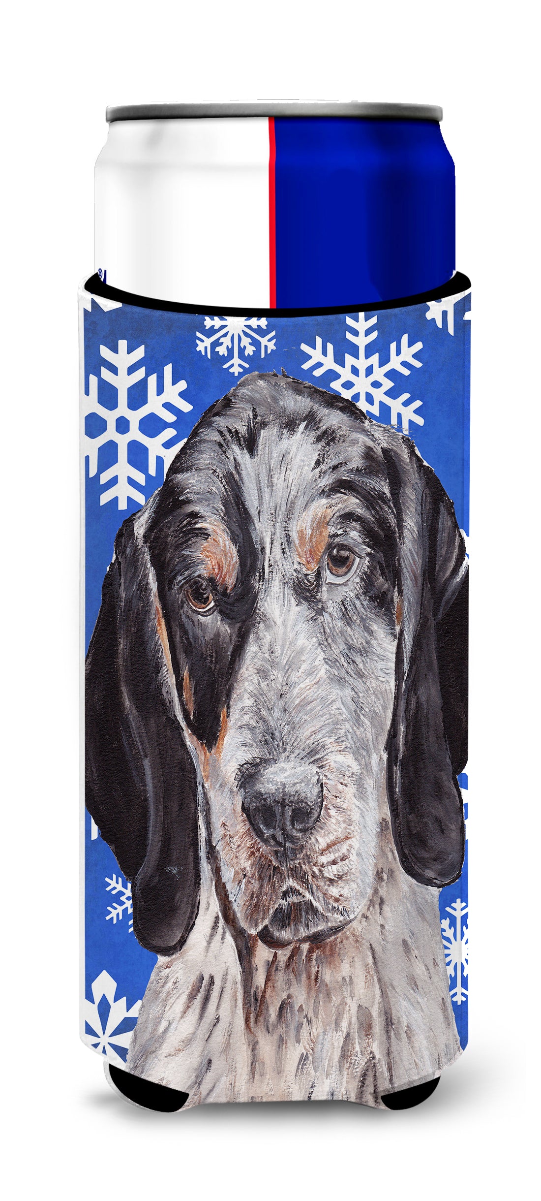 Blue Tick Coonhound Winter Snowflakes Ultra Beverage Insulators for slim cans SC9769MUK