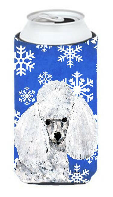 White Toy Poodle Winter Snowflakes Tall Boy Beverage Insulator Hugger SC9773TBC by Caroline&#39;s Treasures