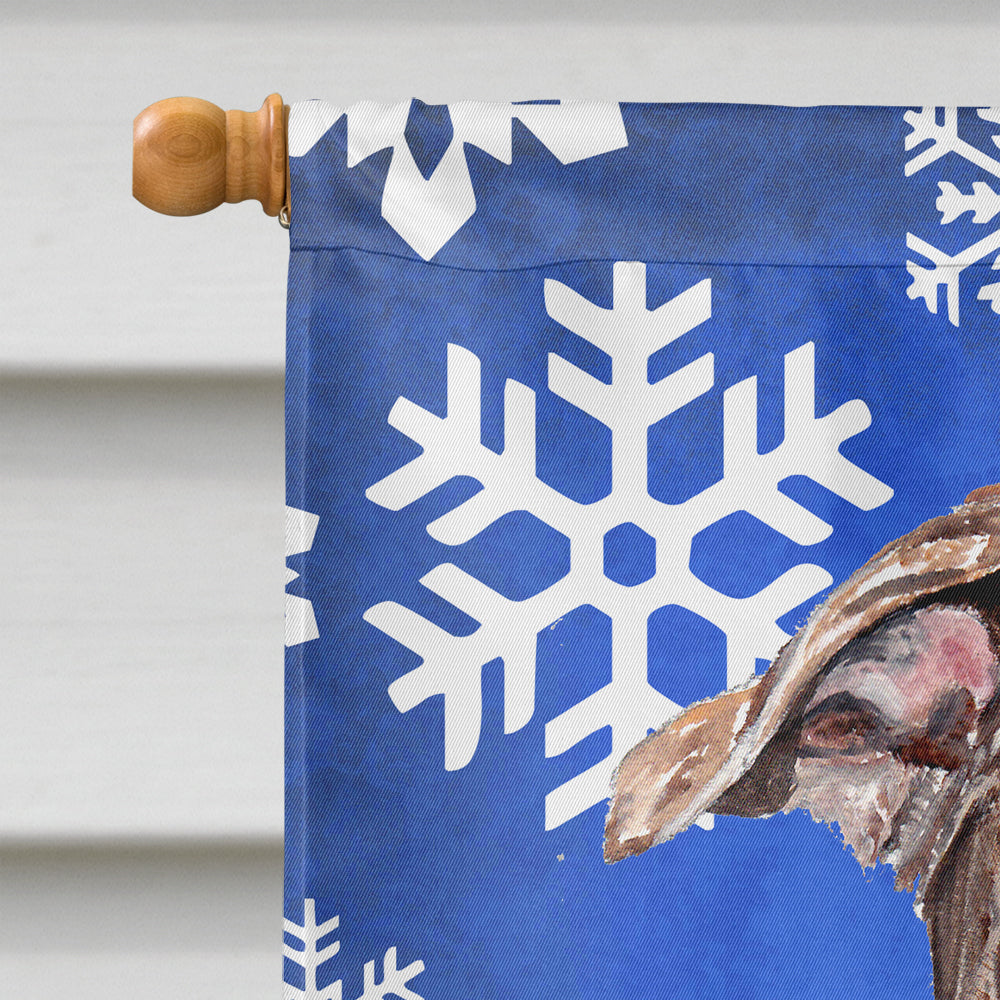 Staffordshire Bull Terrier Staffie Winter Snowflakes Flag Canvas House Size SC9777CHF