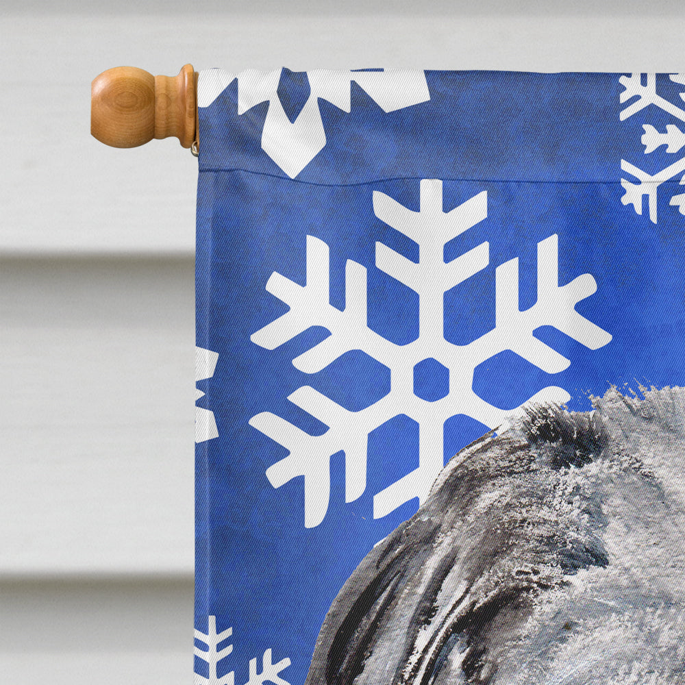 Scottish Deerhound Winter Snowflakes Flag Canvas House Size SC9778CHF  the-store.com.