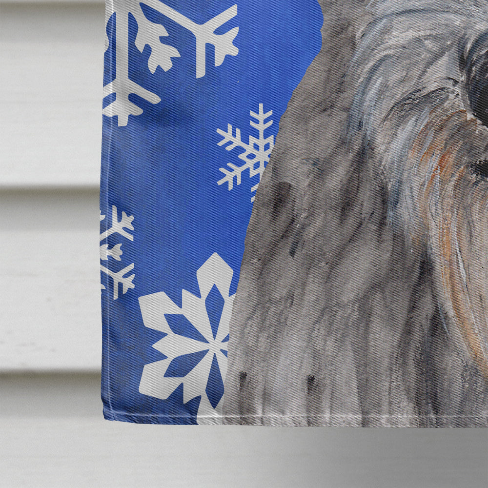 Scottish Deerhound Winter Snowflakes Flag Canvas House Size SC9778CHF  the-store.com.