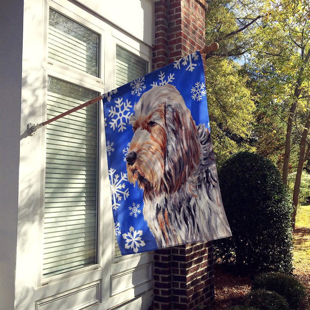 Otterhound Winter Snowflakes Flag Canvas House Size SC9780CHF