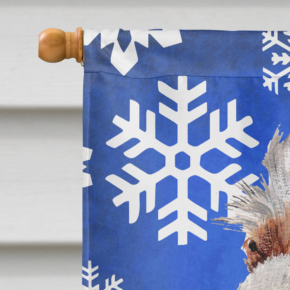 Otterhound Winter Snowflakes Flag Canvas House Size SC9780CHF