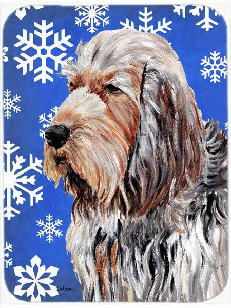 Otterhound Winter Snowflakes Glass Cutting Board Large Size SC9780LCB by Caroline&#39;s Treasures