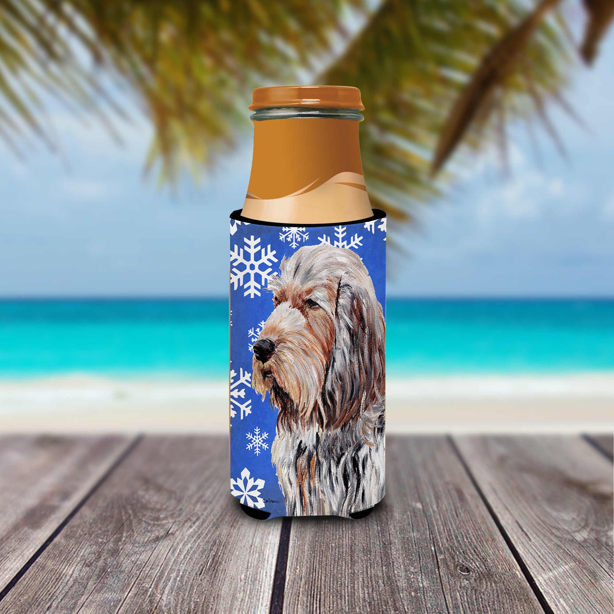 Otterhound Winter Snowflakes Ultra Beverage Insulators for slim cans SC9780MUK.