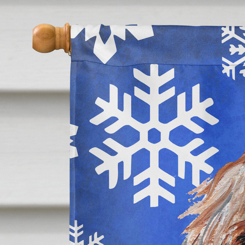 Otterhound Winter Snowflakes Flag Canvas House Size SC9781CHF