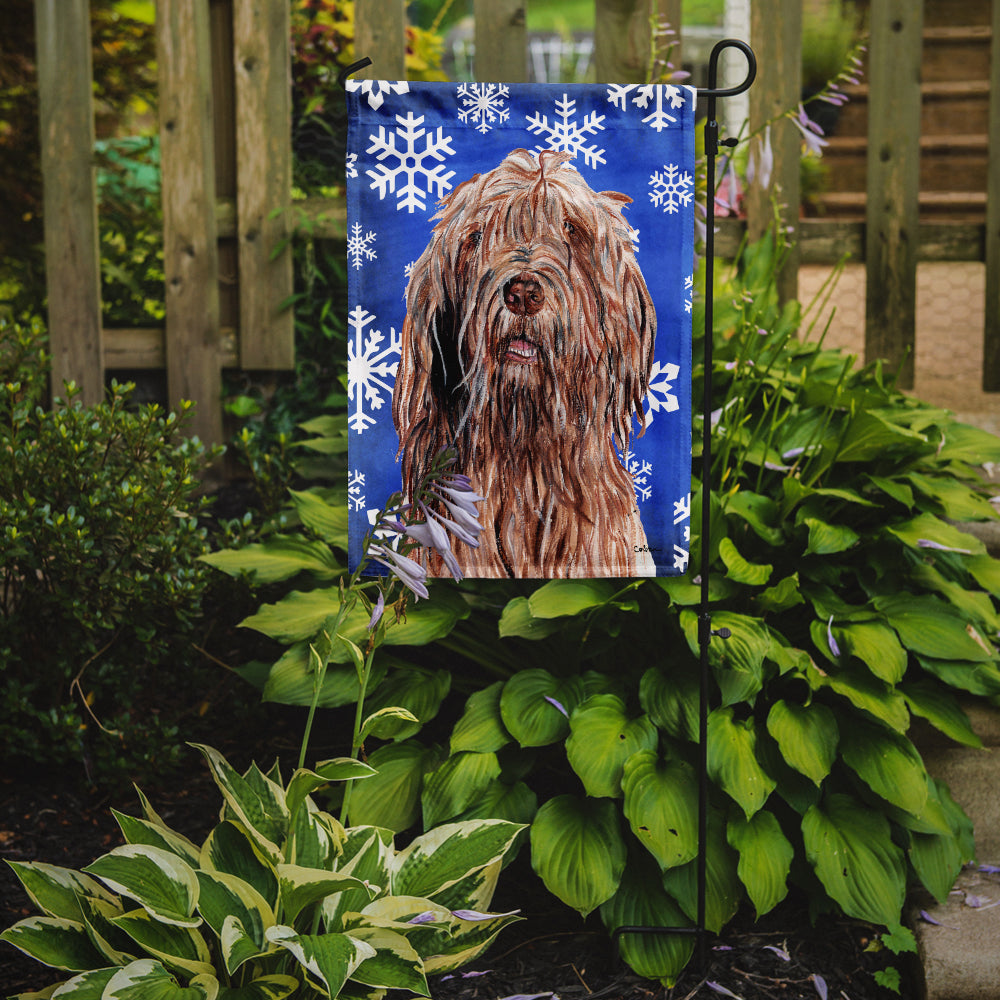Caroline's Treasures Otterhound Winter Snowflakes Garden Flag - Outdoor Decorative Yard Flag SC9781GF