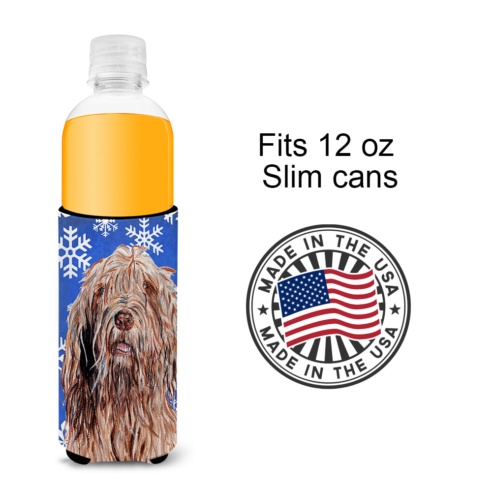 Otterhound Winter Snowflakes Ultra Beverage Insulators for slim cans SC9781MUK.