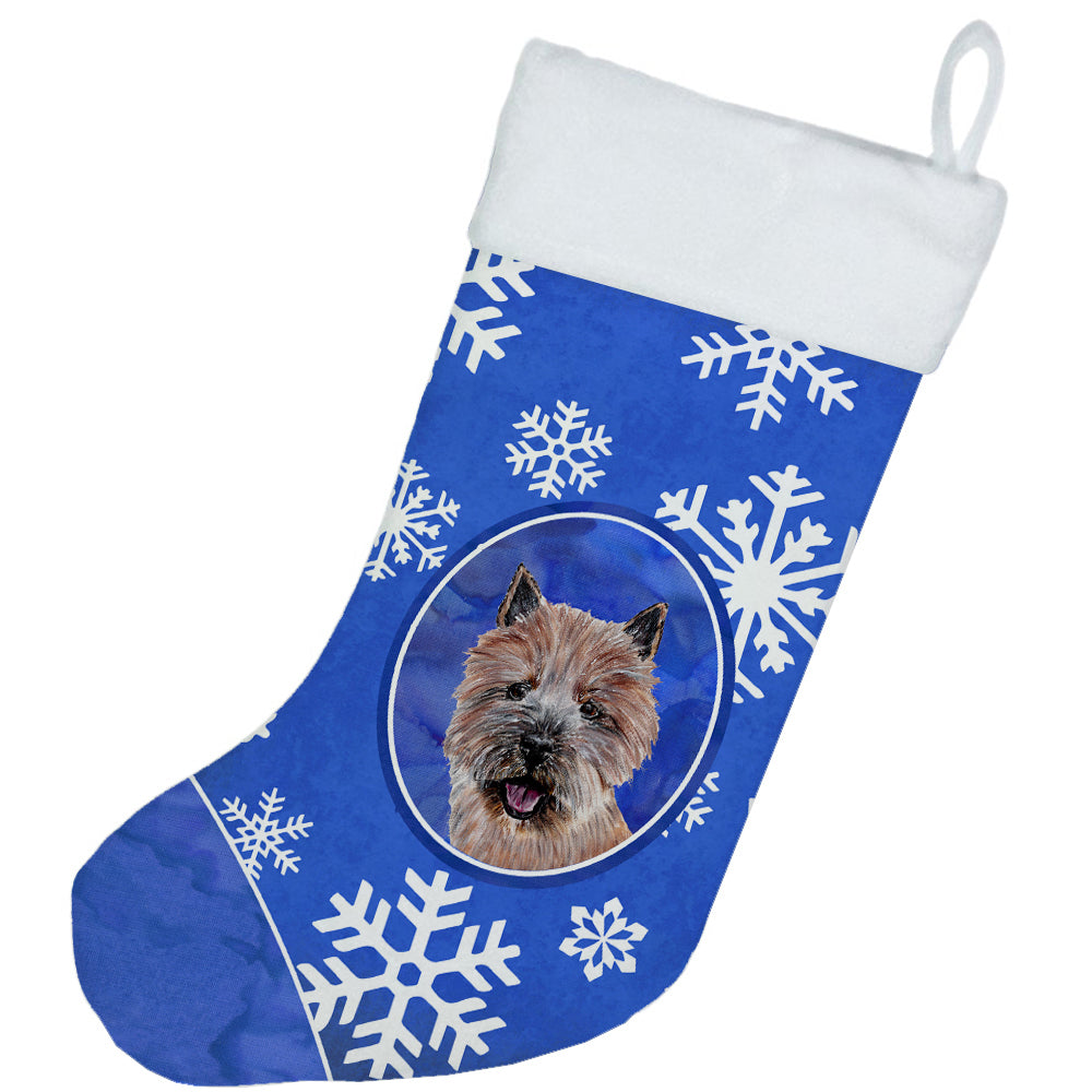 Norwich Terrier Winter Snowflakes Christmas Stocking SC9782-CS  the-store.com.