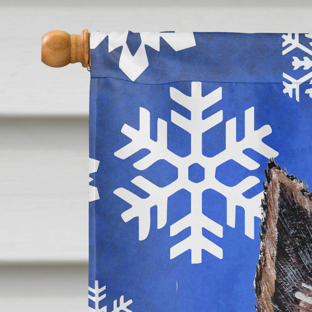 Norwich Terrier Winter Snowflakes Flag Canvas House Size SC9782CHF