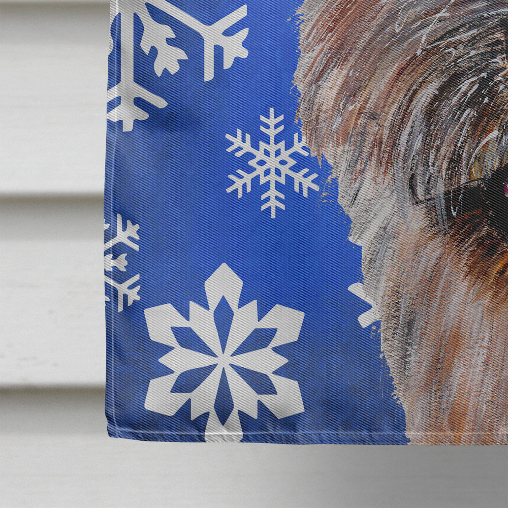 Norwich Terrier Winter Snowflakes Flag Canvas House Size SC9782CHF  the-store.com.