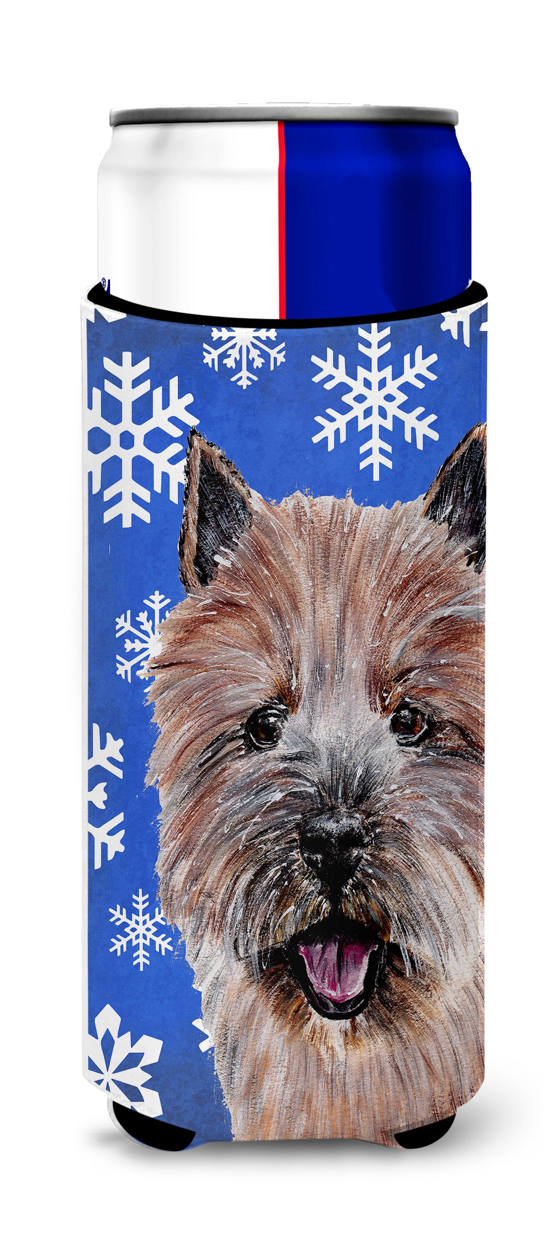 Norwich Terrier Winter Snowflakes Ultra Beverage Insulators for slim cans SC9782MUK.