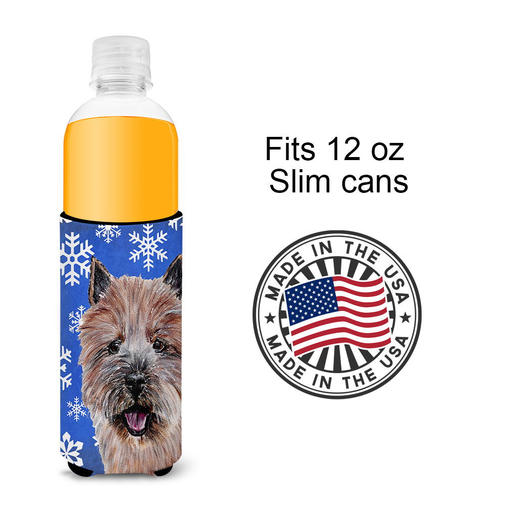 Norwich Terrier Winter Snowflakes Ultra Beverage Insulators for slim cans SC9782MUK