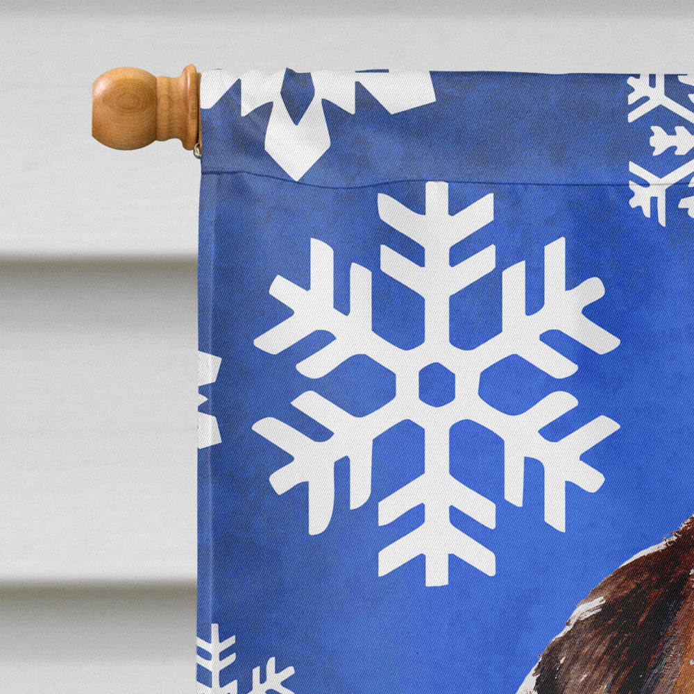 Norfolk Terrier Puppy Winter Snowflakes Flag Canvas House Size SC9783CHF  the-store.com.