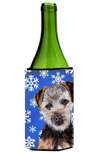 Norfolk Terrier Puppy Winter Snowflakes Wine Bottle Beverage Insulator Hugger SC9783LITERK by Caroline&#39;s Treasures