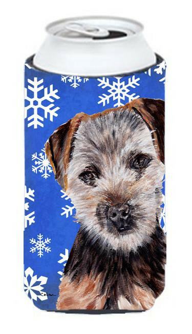 Caroline's Treasures Norfolk Terrier Puppy Winter Snowflakes Tall Boy Beverage Insulator Hugger SC9783TBC