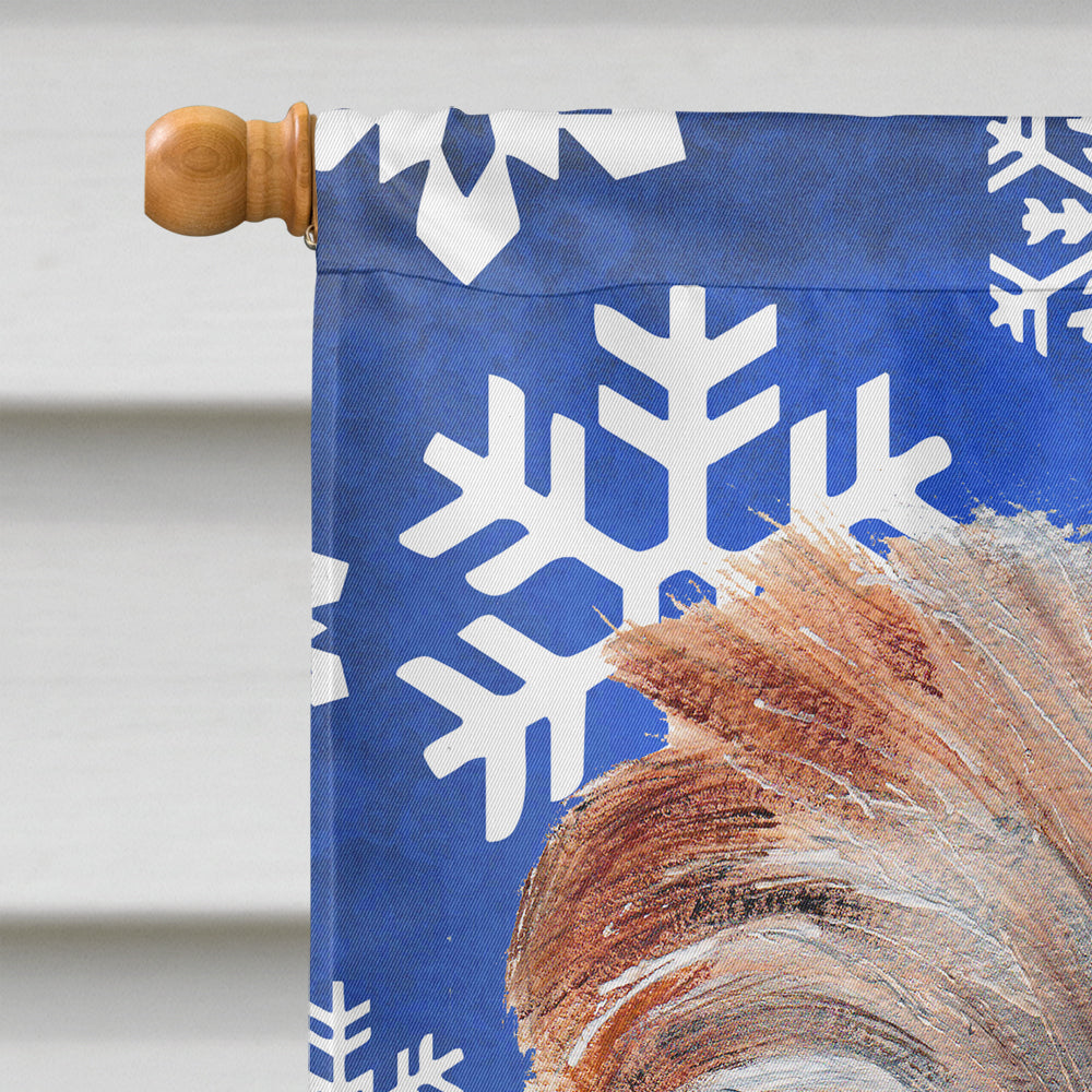 Norfolk Terrier Winter Snowflakes Flag Canvas House Size SC9784CHF  the-store.com.