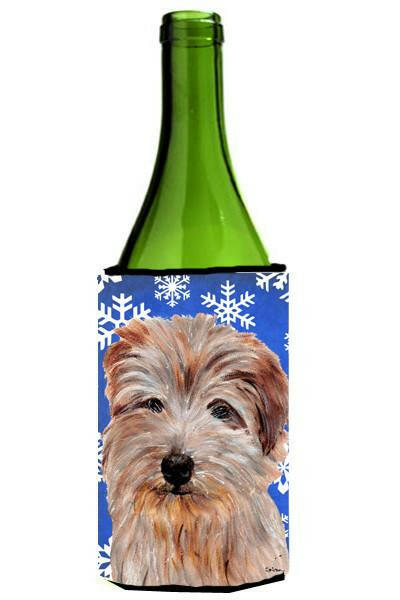 Norfolk Terrier Winter Snowflakes Wine Bottle Beverage Insulator Hugger SC9784LITERK by Caroline&#39;s Treasures