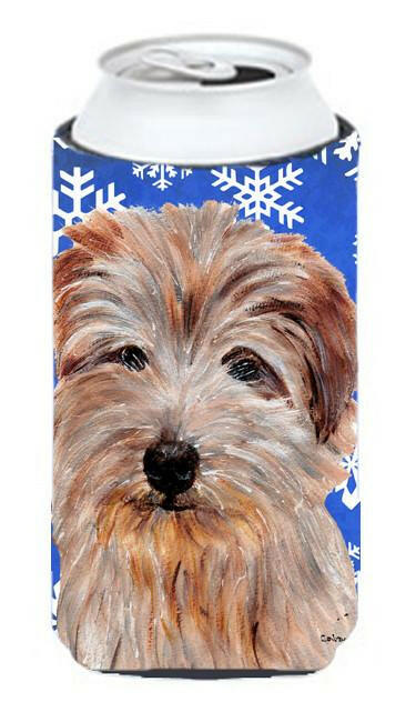 Caroline's Treasures Norfolk Terrier Winter Snowflakes Tall Boy Beverage Insulator Hugger SC9784TBC
