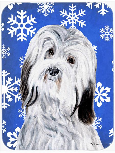 Havanese Winter Snowflakes Glass Cutting Board Large Size SC9785LCB by Caroline&#39;s Treasures