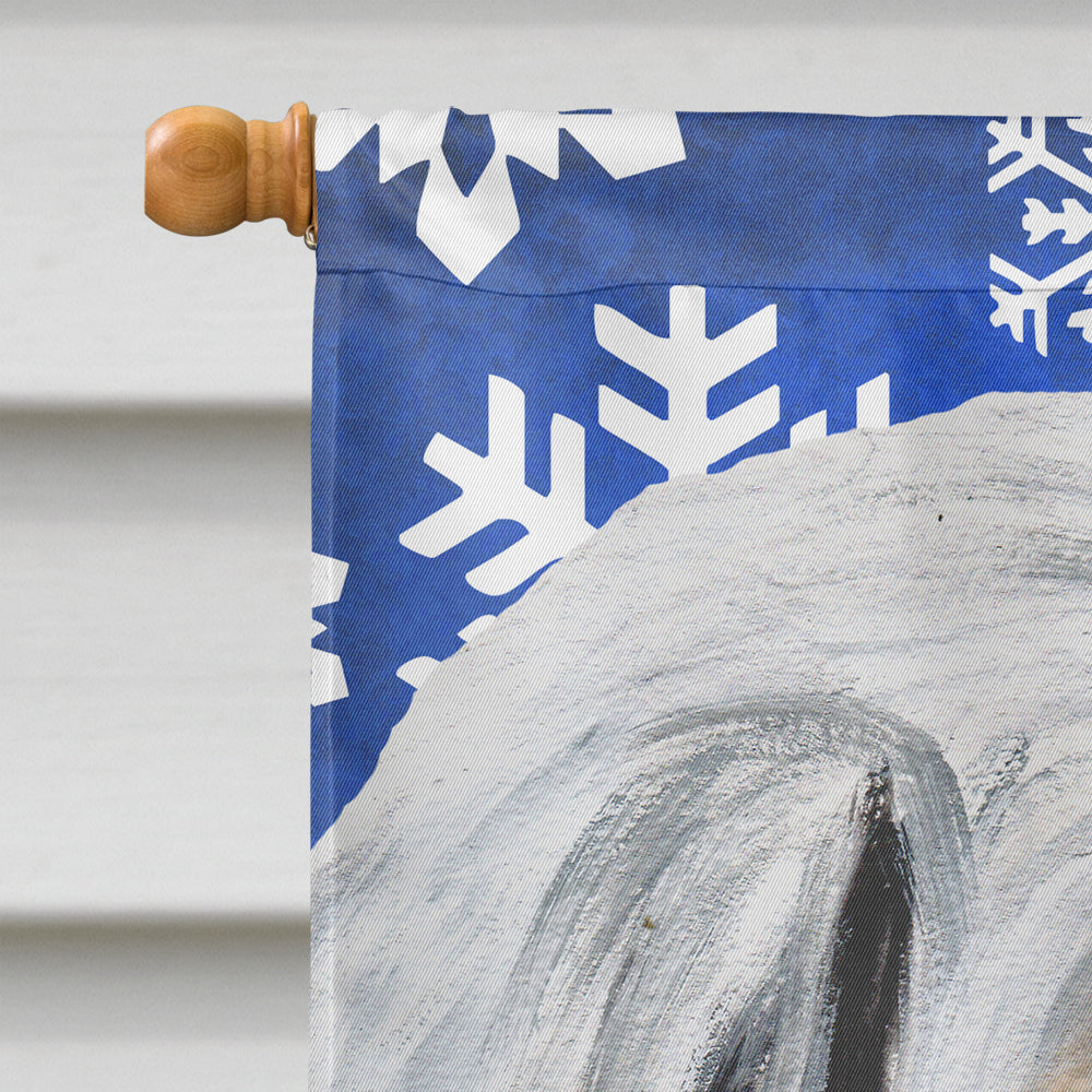 Great Pyrenees Winter Snowflakes Flag Canvas House Size SC9786CHF  the-store.com.