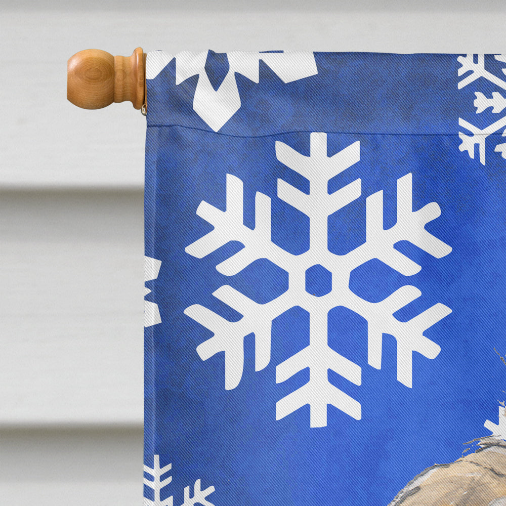 Golden Doodle 2 Winter Snowflakes Flag Canvas House Size SC9787CHF  the-store.com.