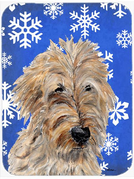 Golden Doodle 2 Winter Snowflakes Glass Cutting Board Large Size SC9787LCB by Caroline's Treasures