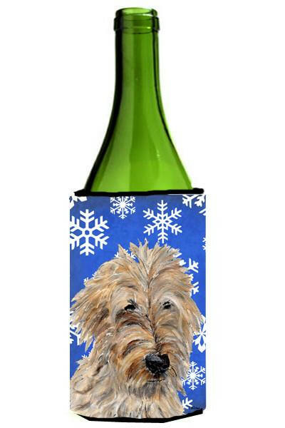 Golden Doodle 2 Winter Snowflakes Wine Bottle Beverage Insulator Hugger SC9787LITERK by Caroline&#39;s Treasures