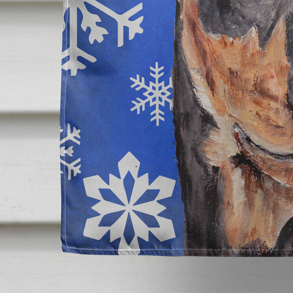 German Pinscher Winter Snowflakes Flag Canvas House Size SC9788CHF  the-store.com.