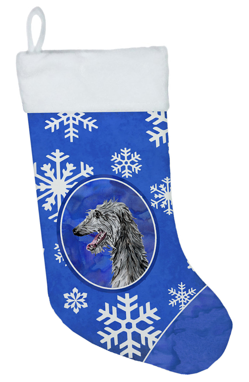 Scottish Deerhound Winter Snowflakes Christmas Stocking SC9789-CS