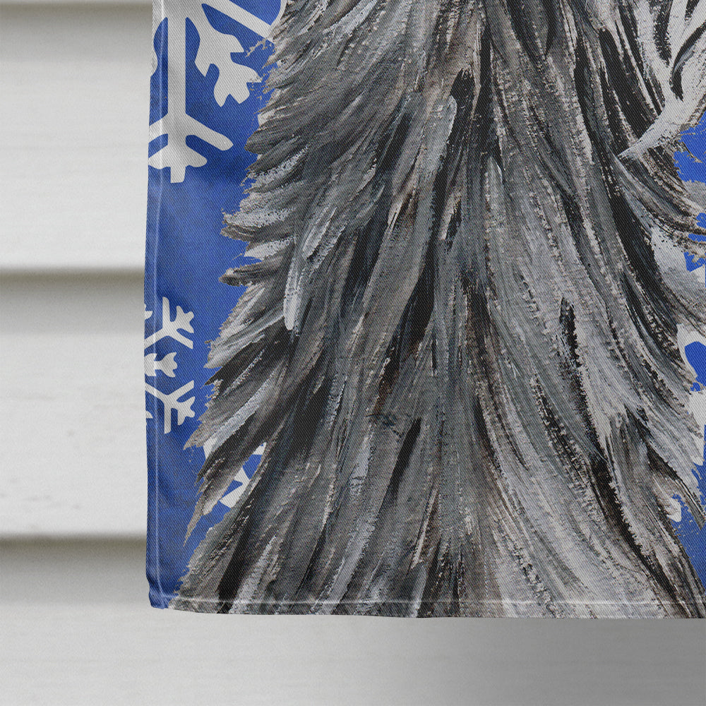 Scottish Deerhound Winter Snowflakes Flag Canvas House Size SC9789CHF  the-store.com.