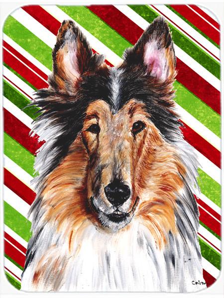 Collie Candy Cane Christmas Glass Cutting Board Large Size SC9790LCB by Caroline's Treasures