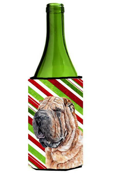 Shar Pei Candy Cane Christmas Wine Bottle Beverage Insulator Hugger SC9791LITERK by Caroline&#39;s Treasures