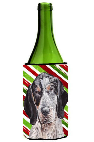 Blue Tick Coonhound Candy Cane Christmas Wine Bottle Beverage Insulator Hugger SC9793LITERK by Caroline&#39;s Treasures