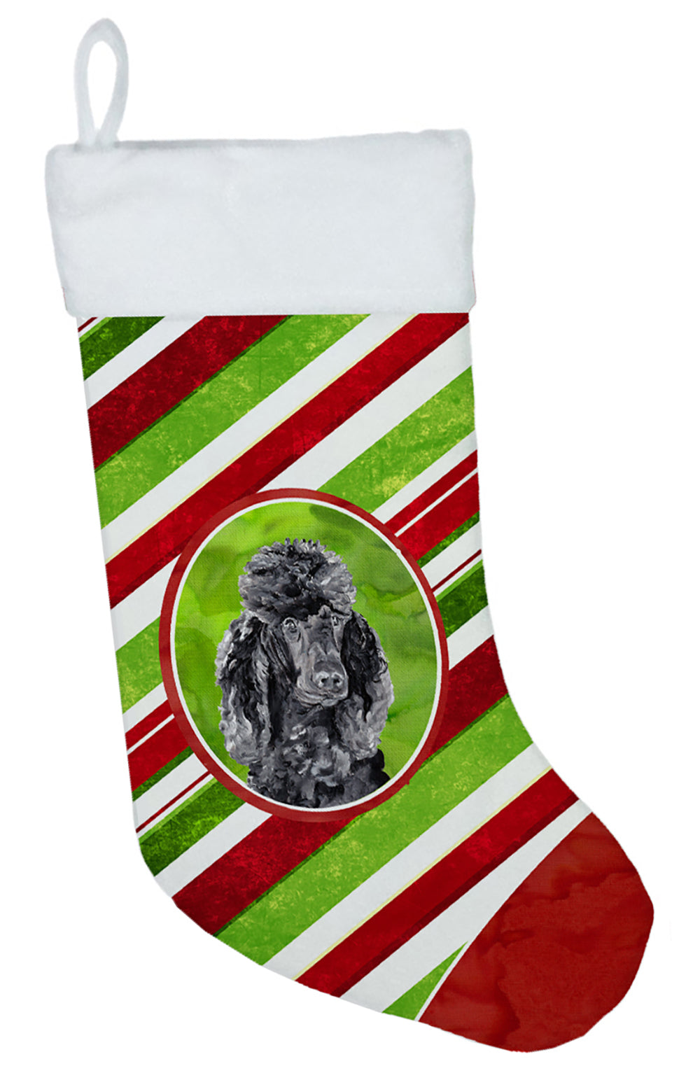 Black Standard Poodle Candy Cane Christmas Christmas Stocking SC9794-CS