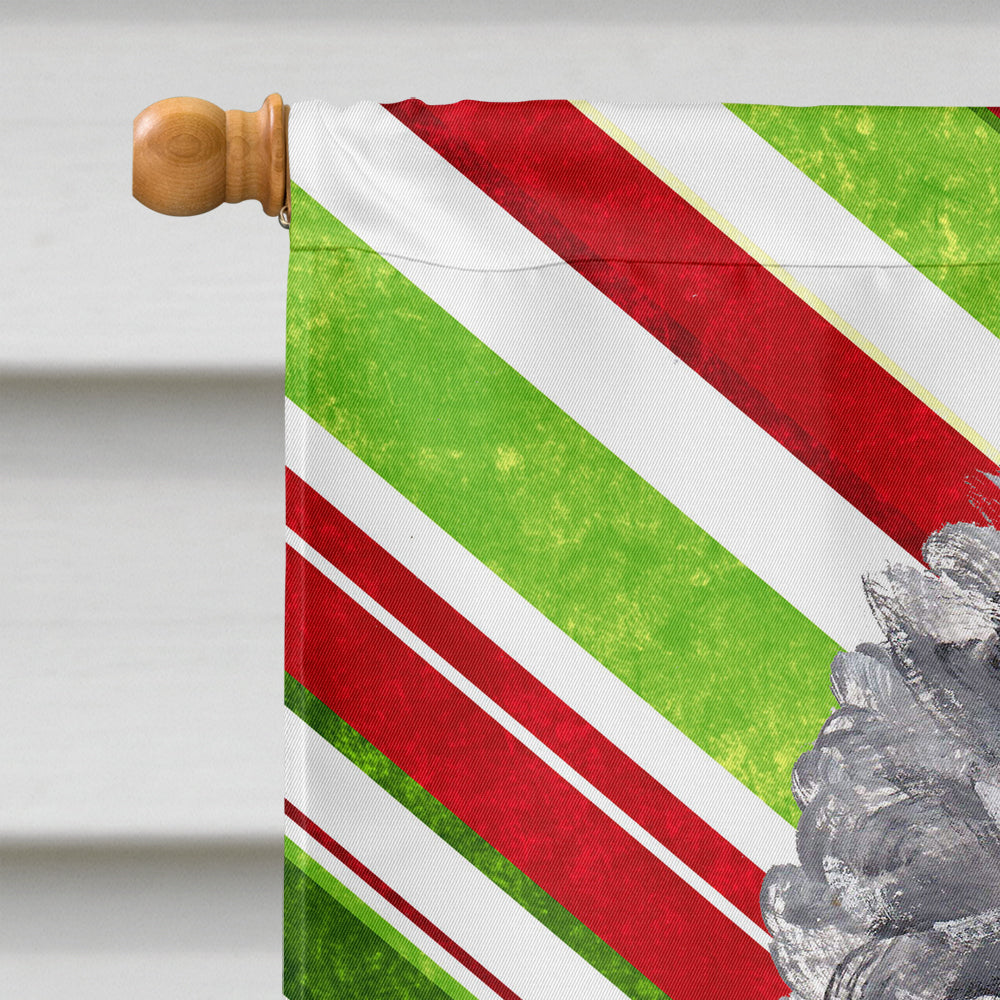 Black Standard Poodle Candy Cane Christmas Flag Canvas House Size SC9794CHF  the-store.com.